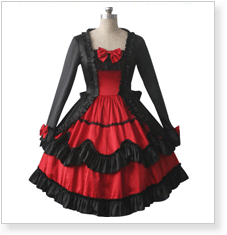 Gothic Lolita 2 Layers Scallop Dress